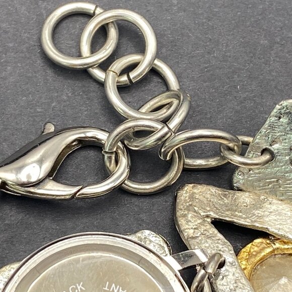 Rare Vintage J Jansen Watch Women Silver / Gold Tone Art Handmade 7.75 - 6.25" - Picture 13 of 16